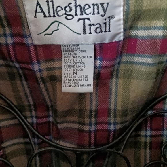 "ALLEGHANY TRAIL" WOMENS  BUTTON-DOWN100%COTTON FLANNEL WORK JACKET..SZ.M - Picture 3 of 10